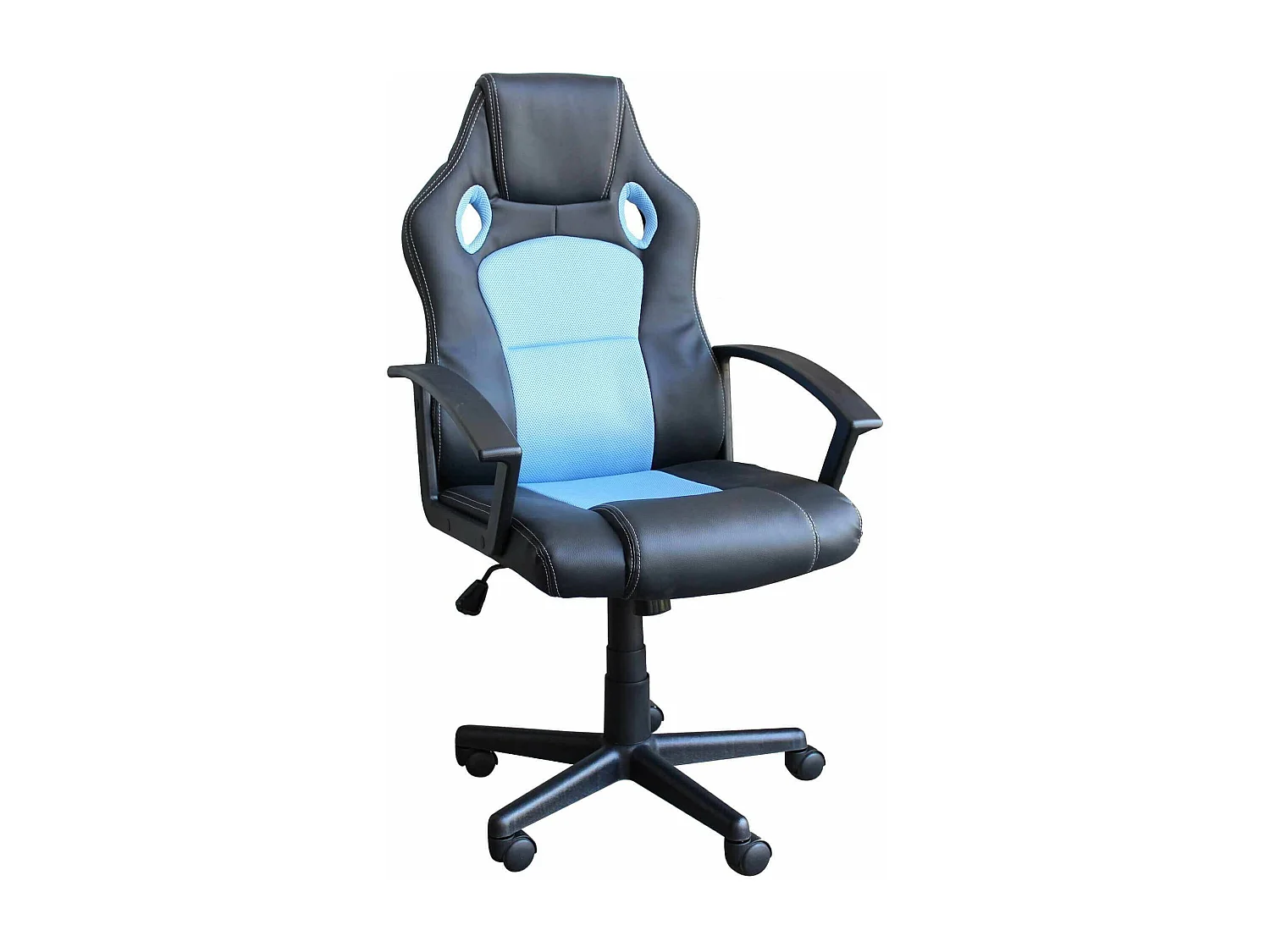 MilaniHome.it - poltrona da gaming ergonomica con poggiatesta e supporto lombare sedia da lavoro girevole regolabiledi coloreAzzurro