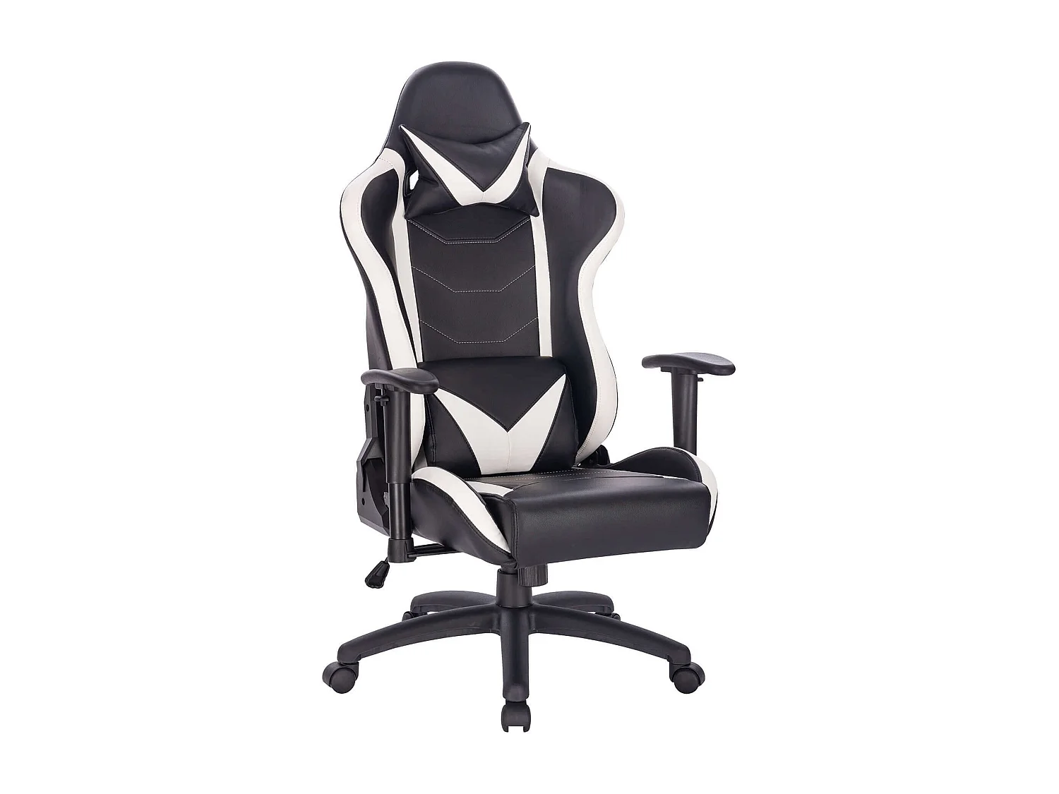 MilaniHome.it - poltrona da gaming ergonomica con poggiatesta e supporto lombare sedia da lavoro girevole regolabiledi coloreBianco