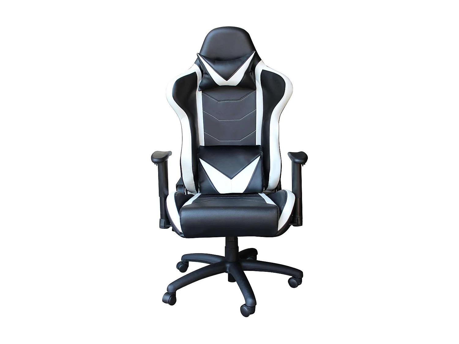 MilaniHome.it - poltrona da gaming ergonomica con poggiatesta e supporto lombare sedia da lavoro girevole regolabiledi coloreBianco