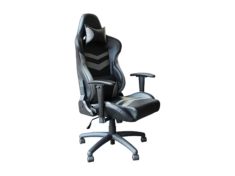 MilaniHome.it - poltrona da gaming ergonomica con poggiatesta e supporto lombare sedia da lavoro girevole regolabiledi coloreGrigio