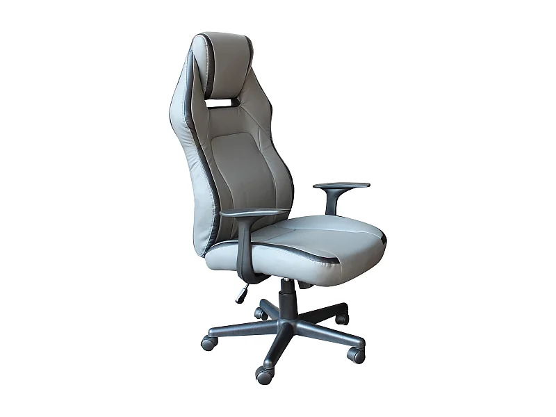 MilaniHome.it - poltrona da gaming ergonomica con poggiatesta e supporto lombare sedia da lavoro girevole regolabiledi coloreGrigio chiaro