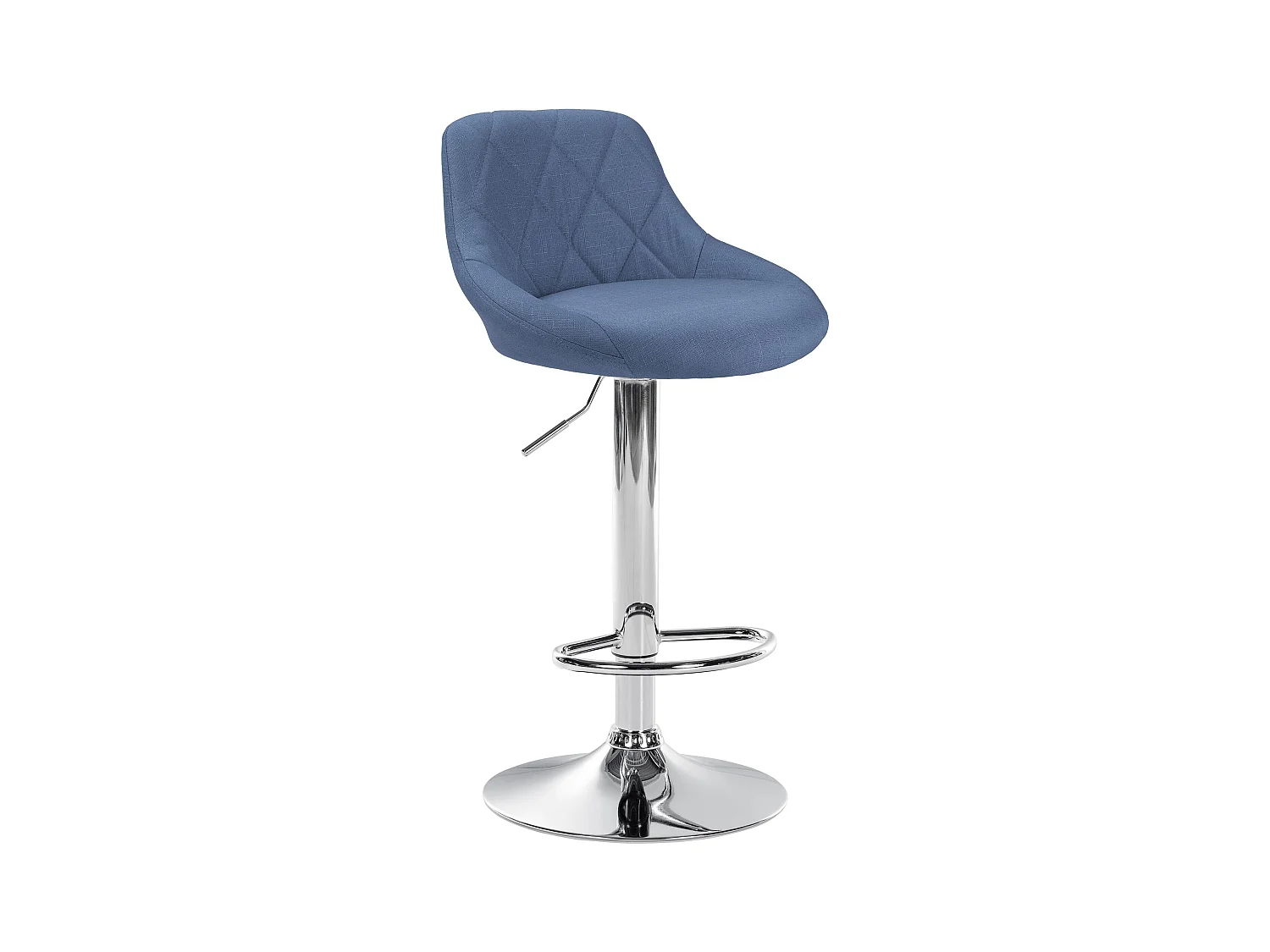 Tabouret de bar - Tissu & Chrome - Bleu - Lazio