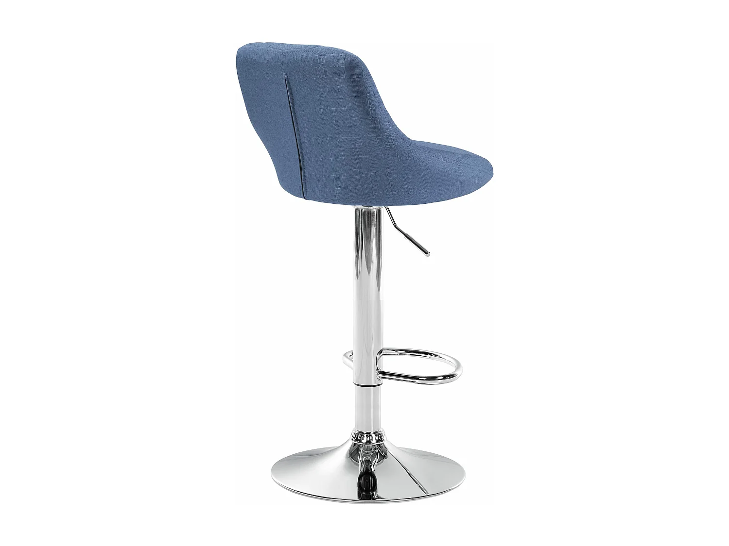 Tabouret de bar - Tissu & Chrome - Bleu - Lazio