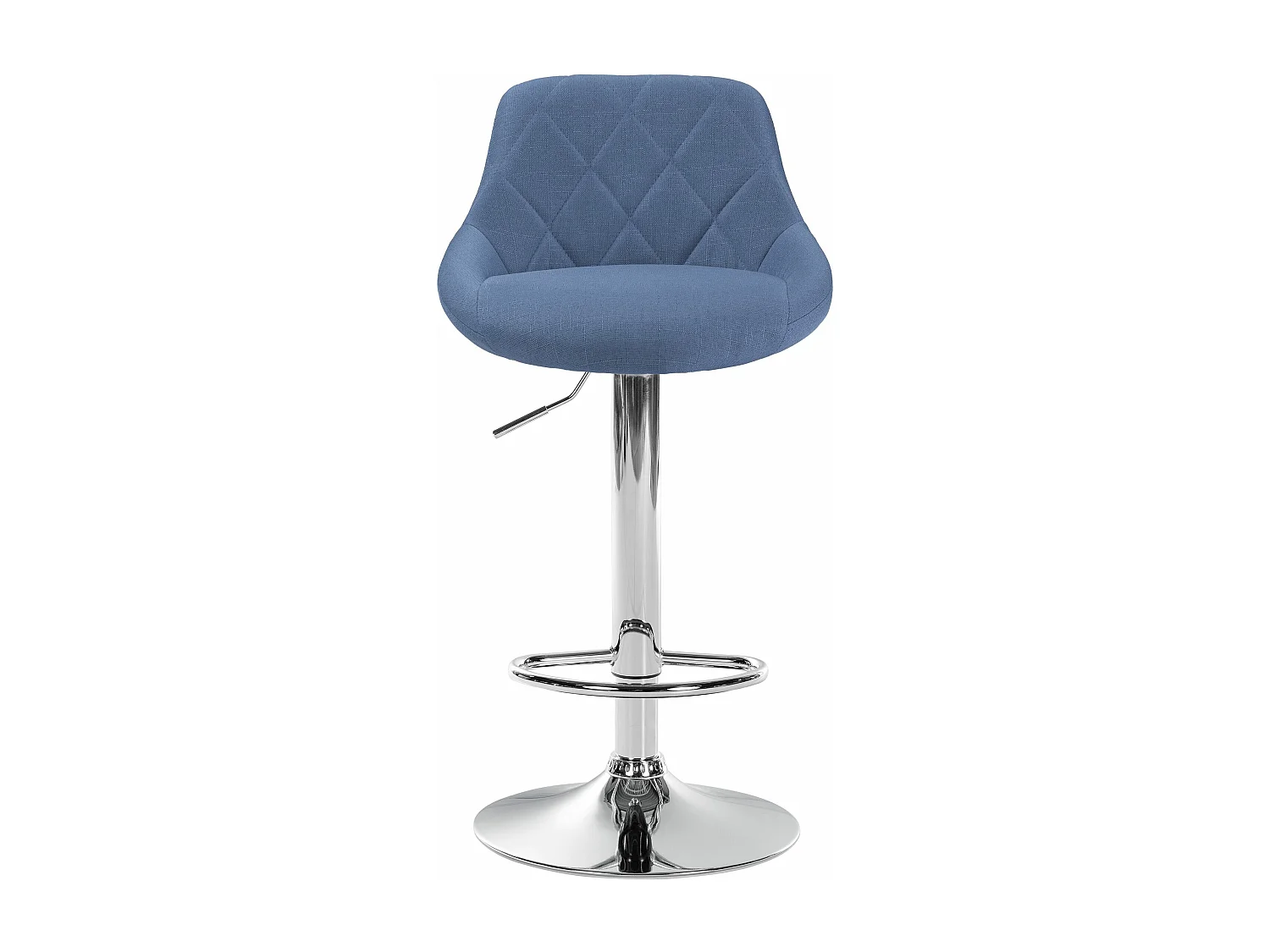 Tabouret de bar - Tissu & Chrome - Bleu - Lazio