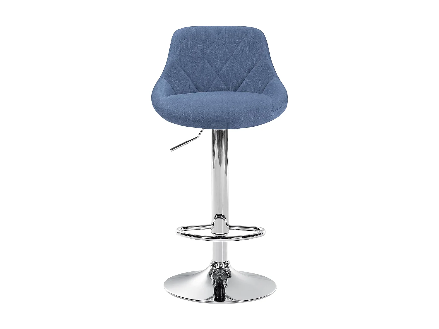 Tabouret de bar - Tissu & Chrome - Bleu - Lazio