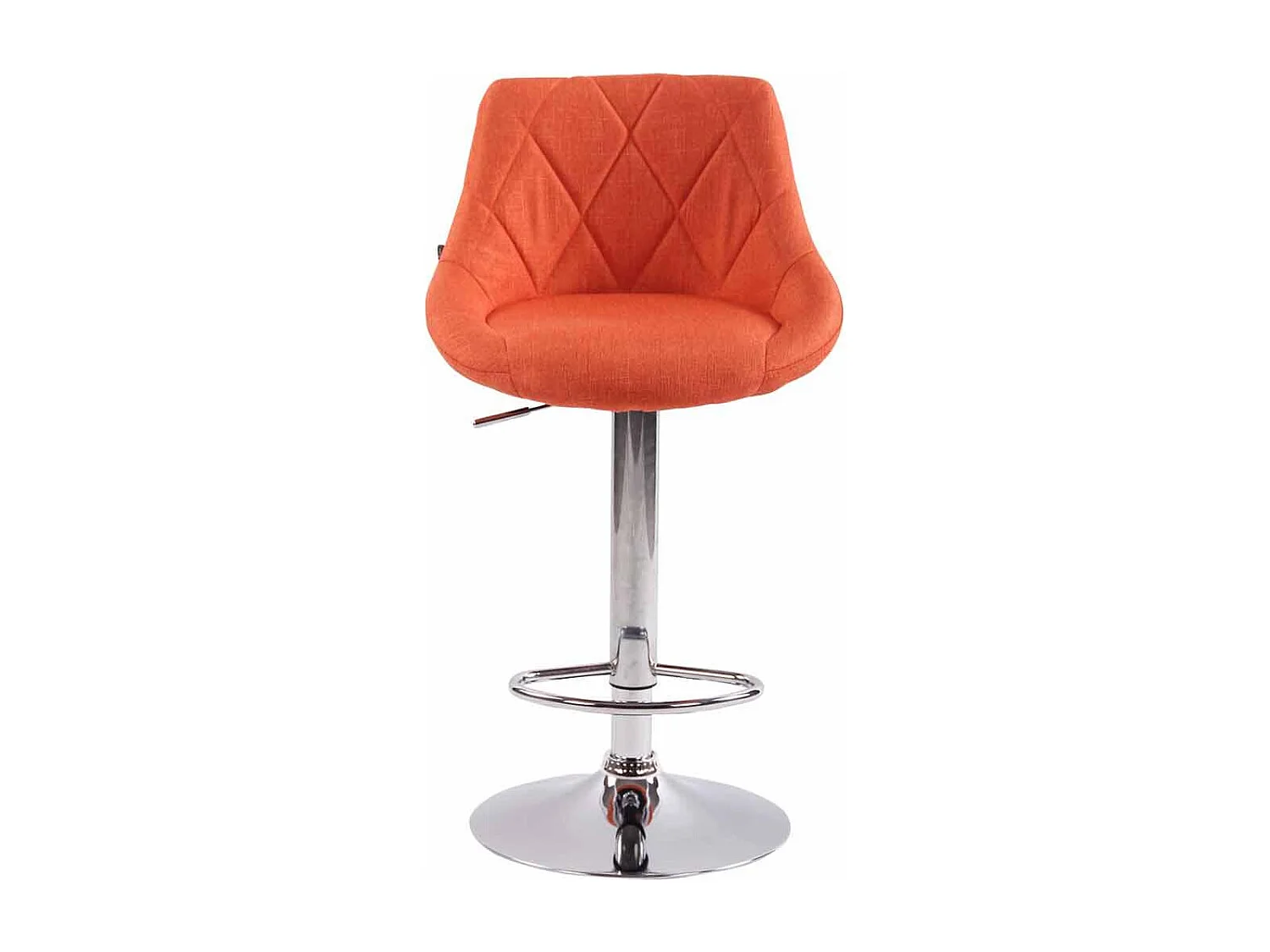 2er Set Barhocker - Stoff & Metall in Chromoptik - orange - Lazio