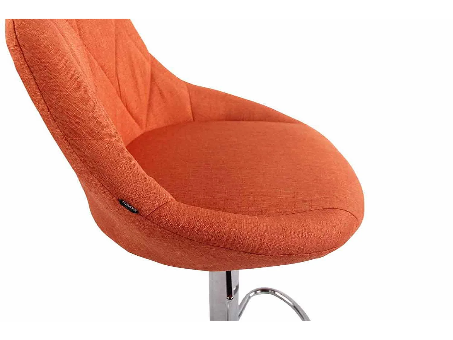 2er Set Barhocker - Stoff & Metall in Chromoptik - orange - Lazio