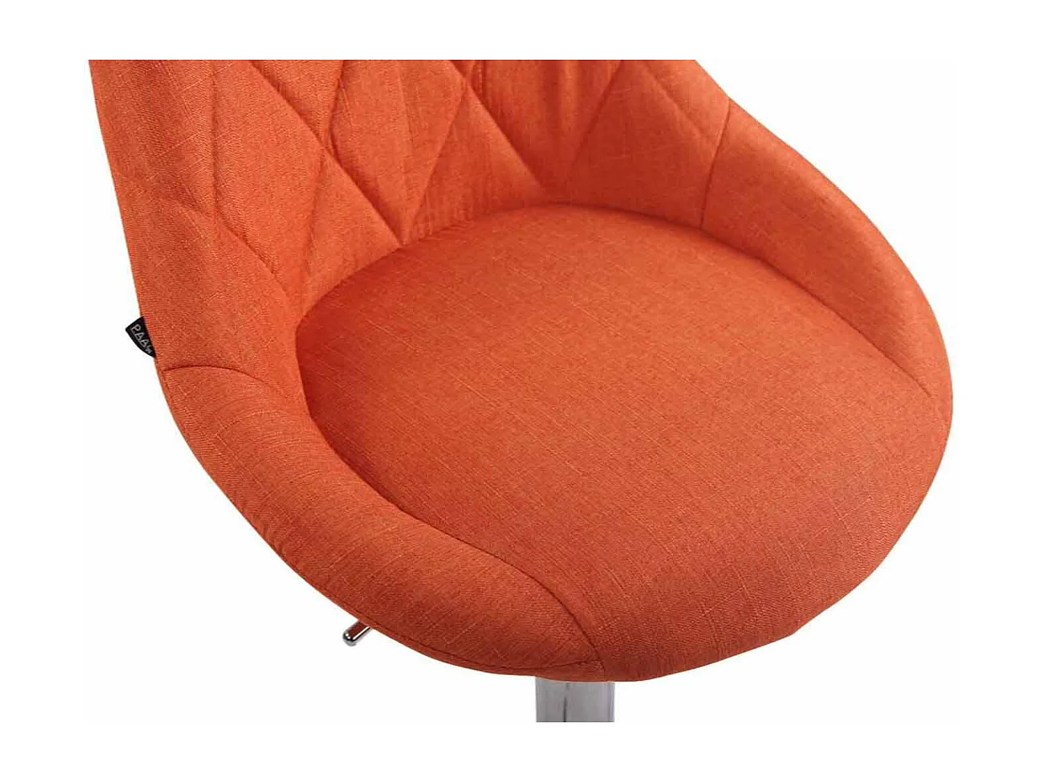 2er Set Barhocker - Stoff & Metall in Chromoptik - orange - Lazio