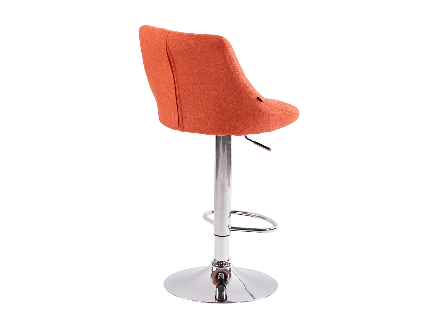 Lot de 2  Tabouret de bar - Tissu & Métal chromé - Orange - Lazio