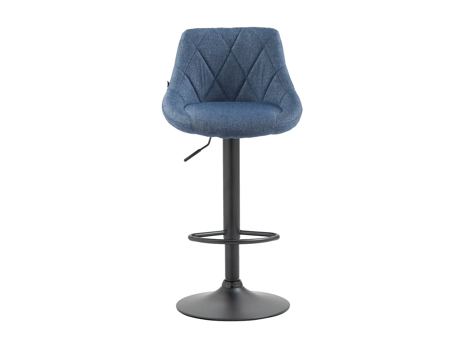Tabouret de bar - Tissu & Noir - Bleu - Lazio