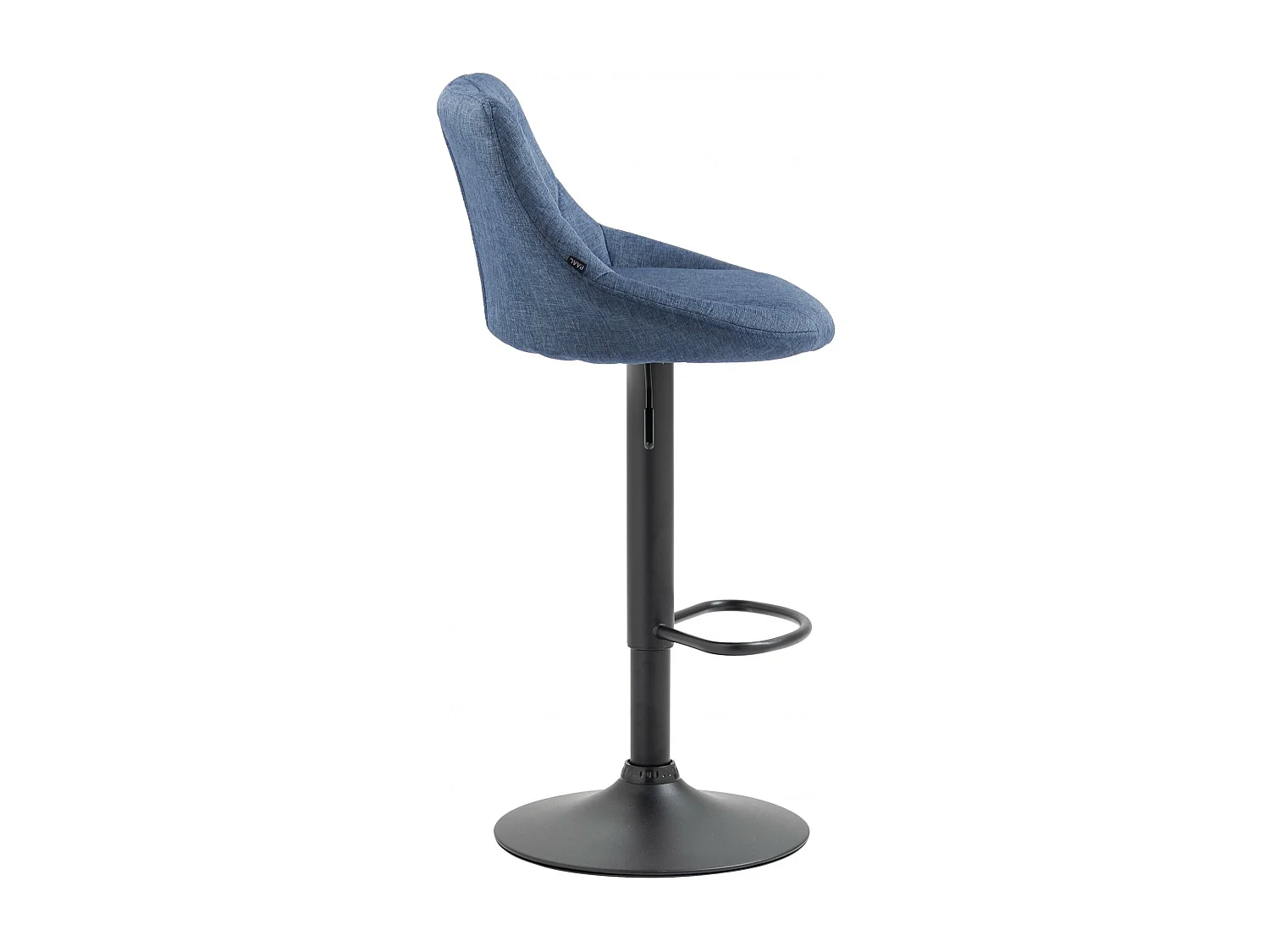 Tabouret de bar - Tissu & Noir - Bleu - Lazio