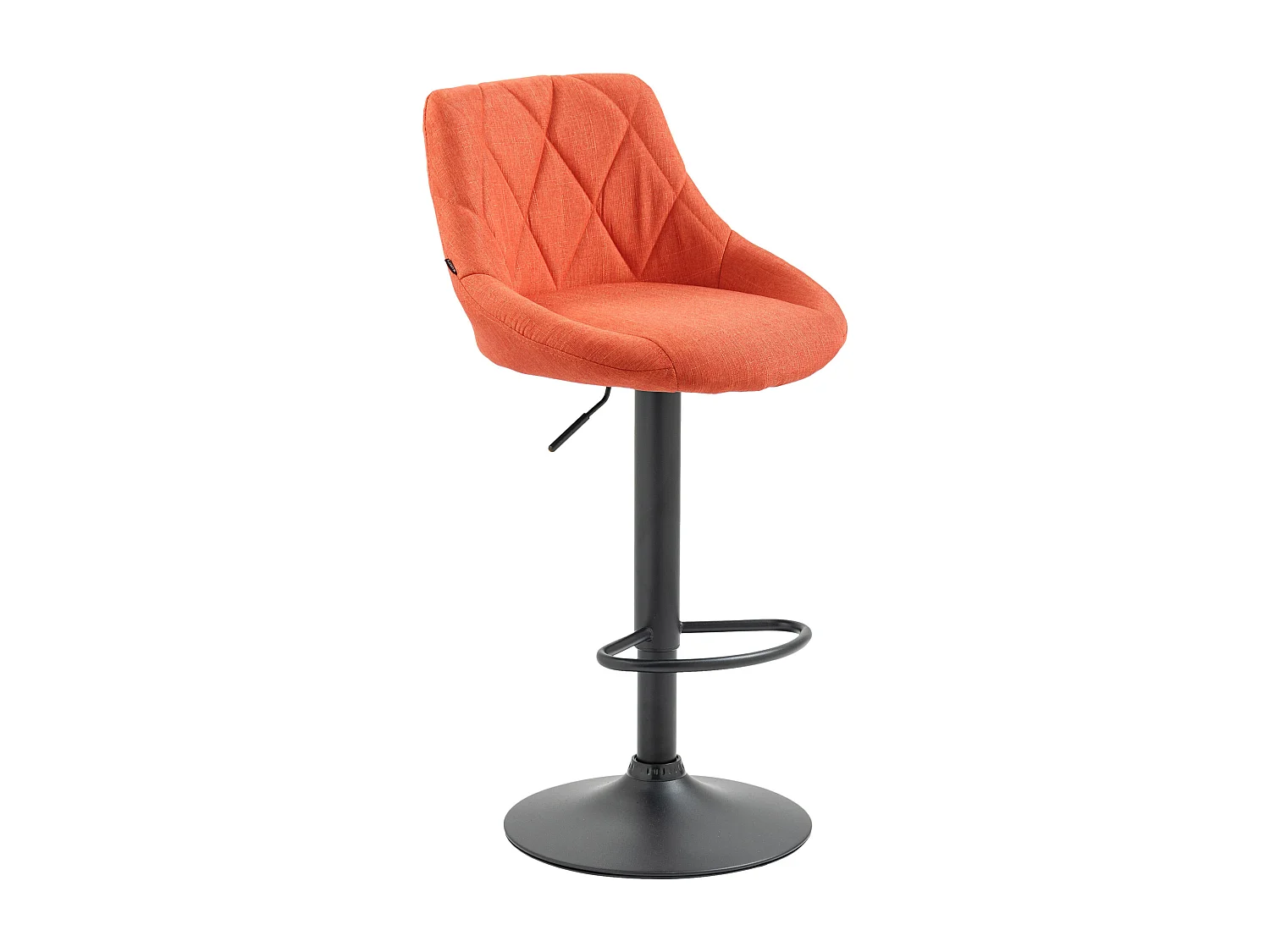Tabouret de bar - Tissu & Noir - Orange - Lazio