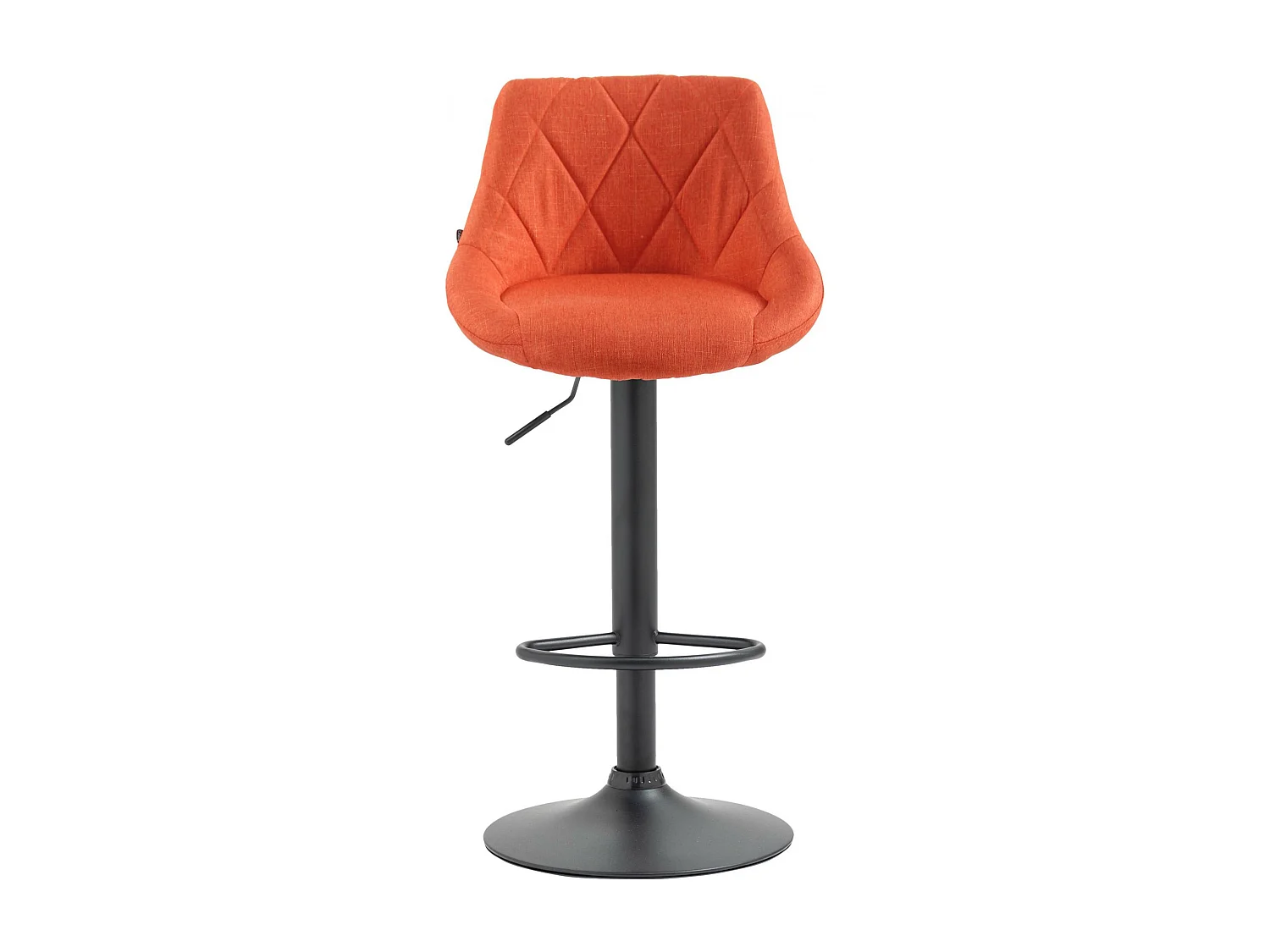 Tabouret de bar - Tissu & Noir - Orange - Lazio