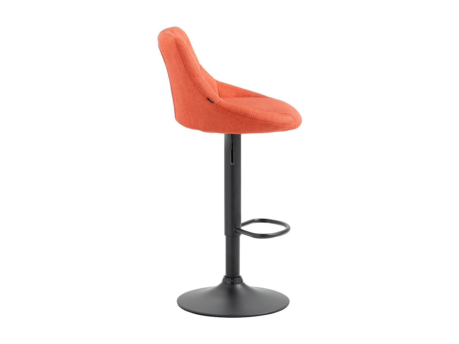 Tabouret de bar - Tissu & Noir - Orange - Lazio
