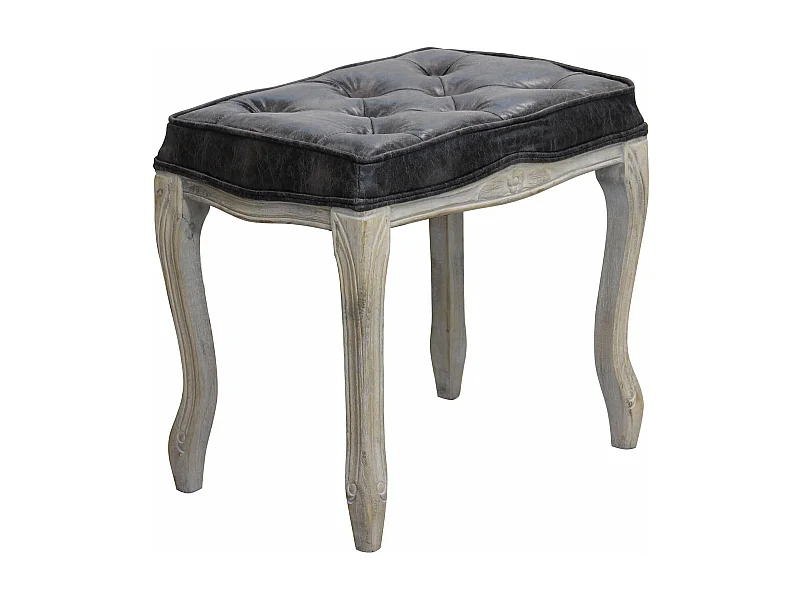 MilaniHome.it - sgabello vintage in ecopelle di design moderno vintage cm 50x36x47 hdi coloreGrigio