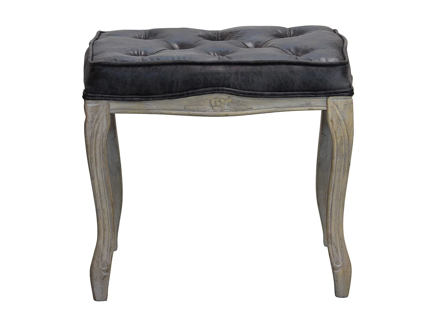 MilaniHome.it - sgabello vintage in ecopelle di design moderno vintage cm 50x36x47 hdi coloreGrigio