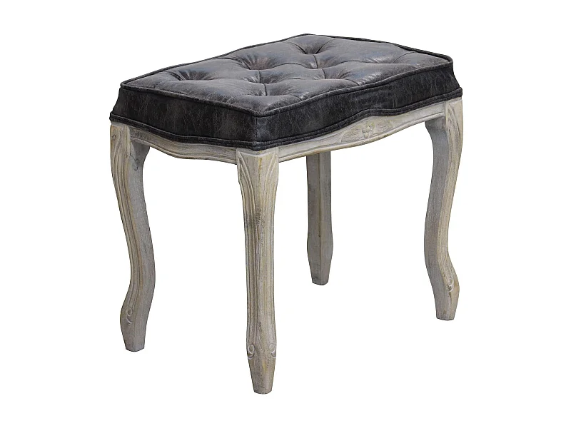 MilaniHome.it - sgabello vintage in ecopelle di design moderno vintage cm 50x36x47 hdi coloreGrigio