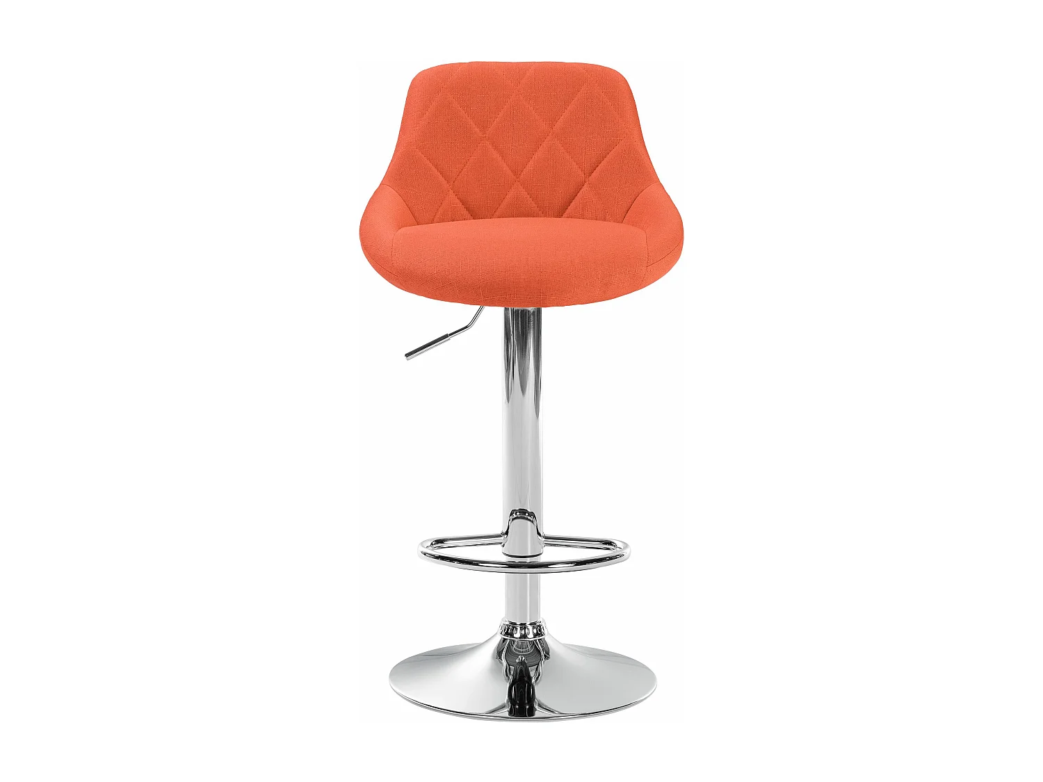 Tabouret de bar - Tissu & Chrome - Orange - Lazio