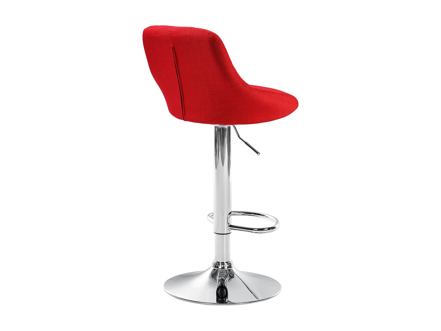 Tabouret de bar - Tissu & Chrome - Rouge - Lazio