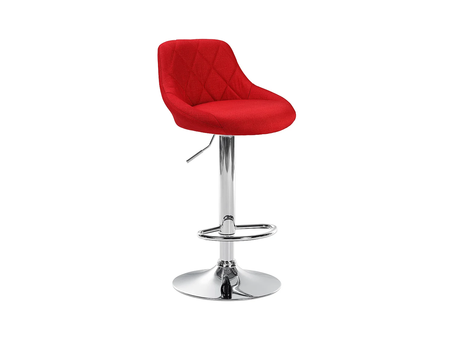 Tabouret de bar - Tissu & Chrome - Rouge - Lazio