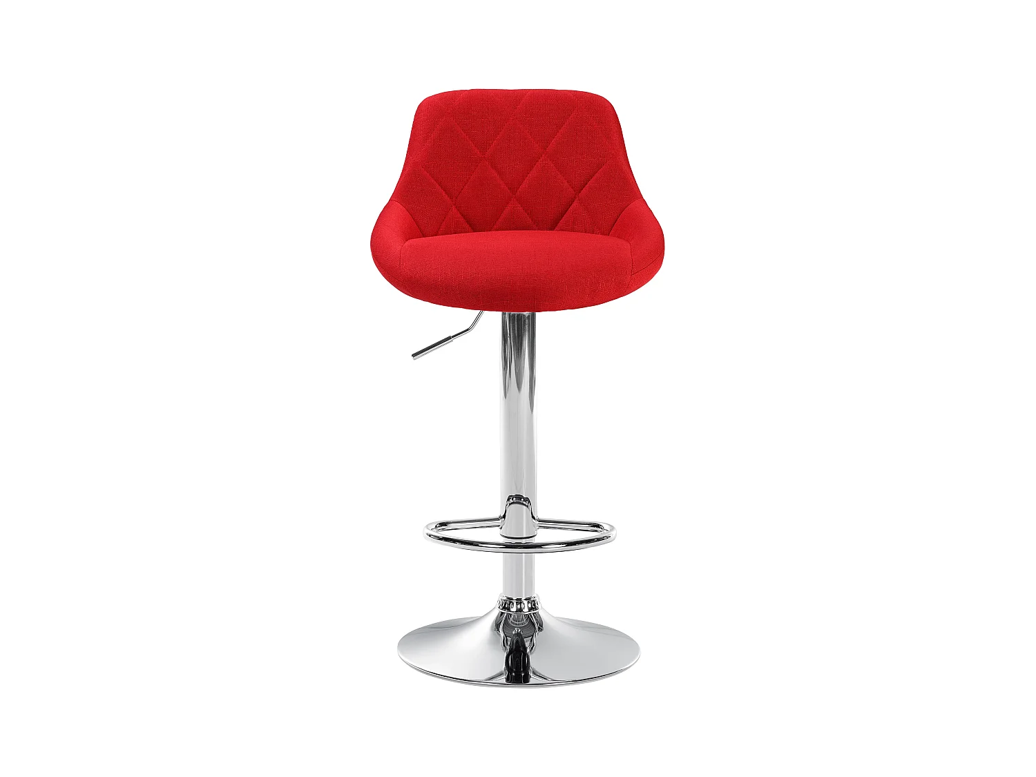 Tabouret de bar - Tissu & Chrome - Rouge - Lazio