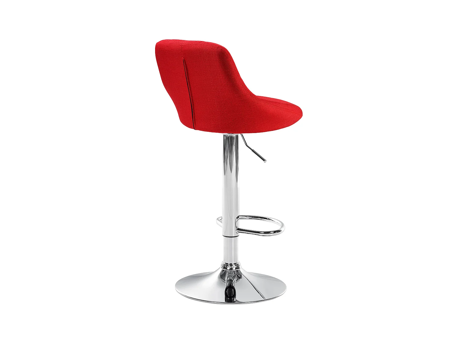 Tabouret de bar - Tissu & Chrome - Rouge - Lazio