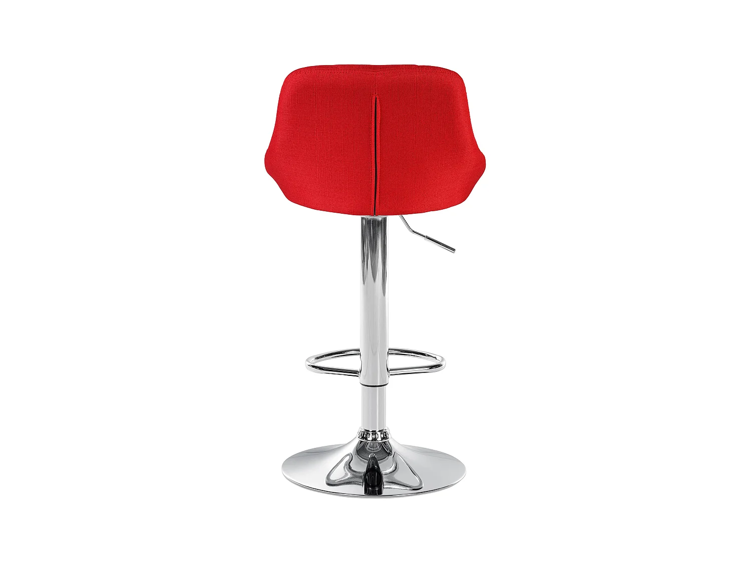 Tabouret de bar - Tissu & Chrome - Rouge - Lazio
