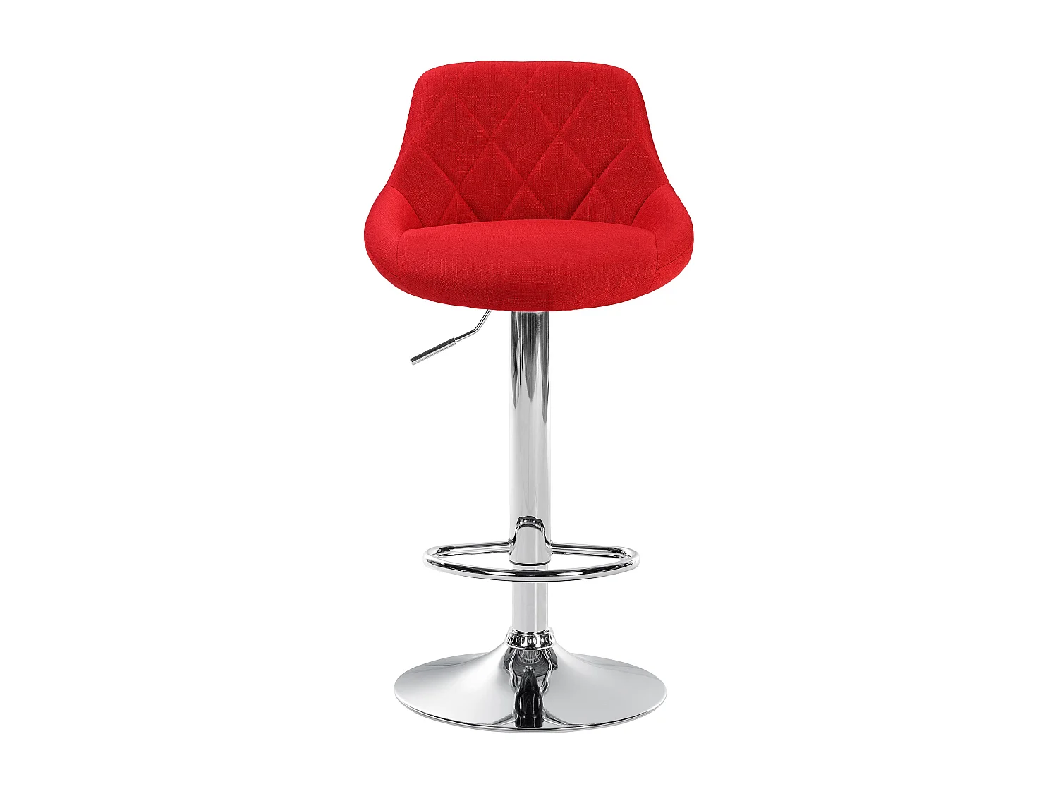 Tabouret de bar - Tissu & Chrome - Rouge - Lazio