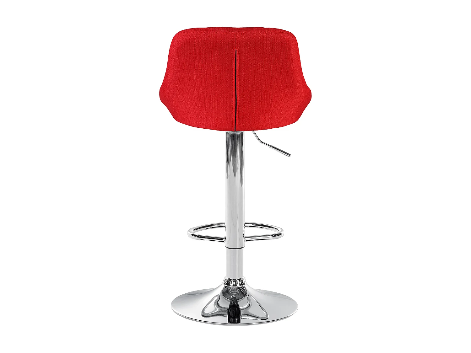 Tabouret de bar - Tissu & Chrome - Rouge - Lazio