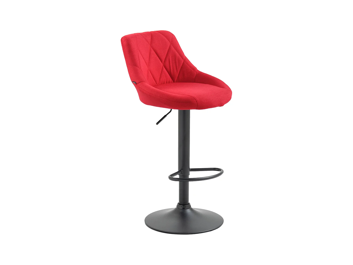 Tabouret de bar - Tissu & Noir - Rouge - Lazio