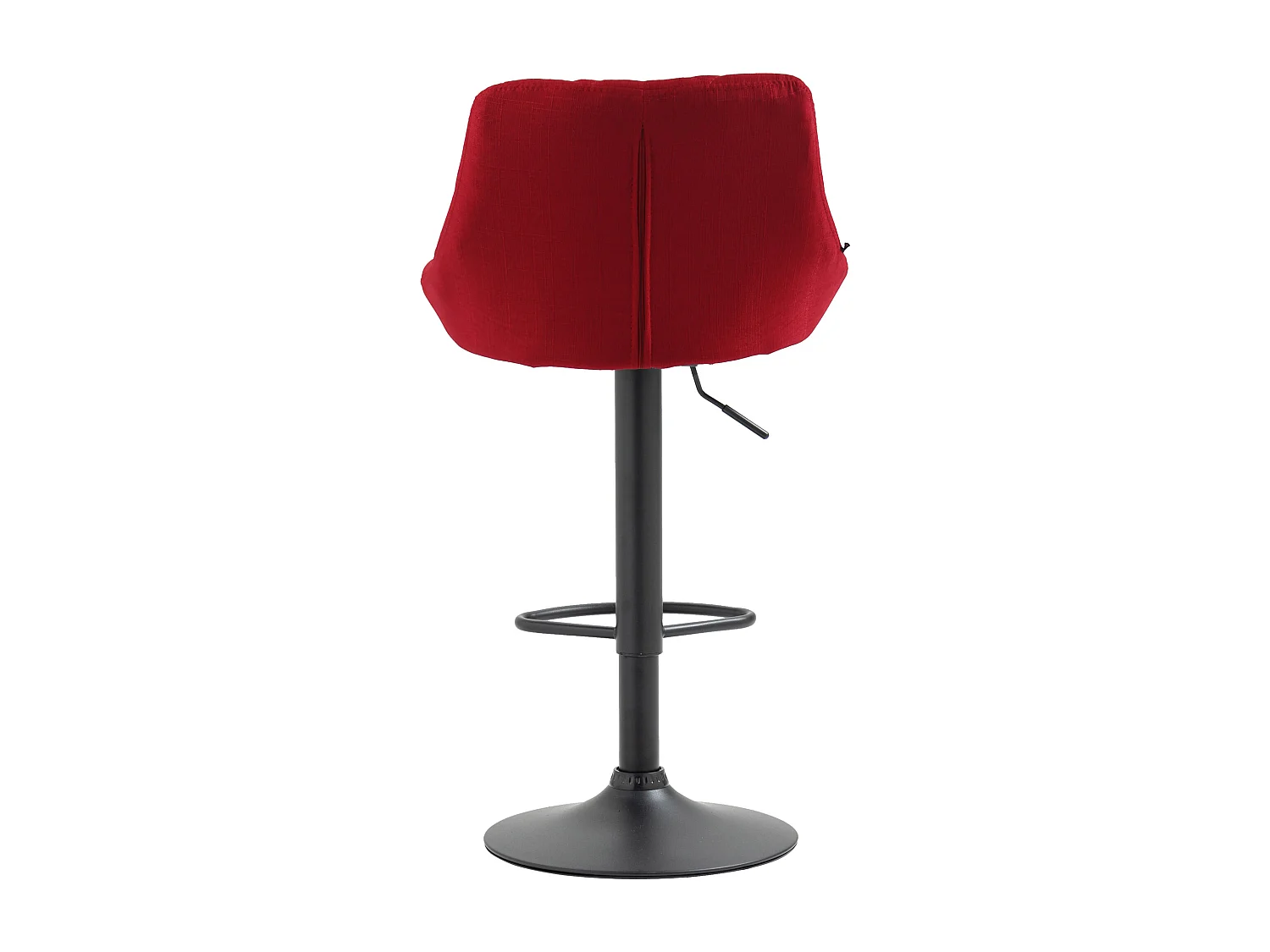 Tabouret de bar - Tissu & Noir - Rouge - Lazio