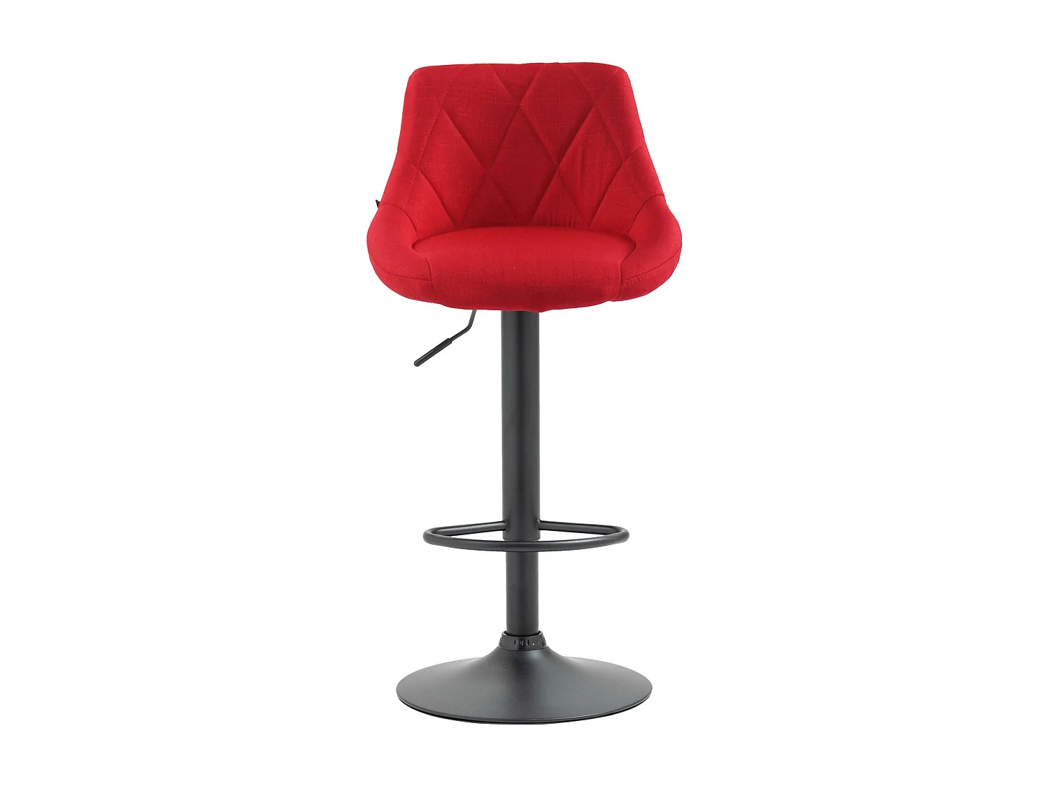 Tabouret de bar - Tissu & Noir - Rouge - Lazio