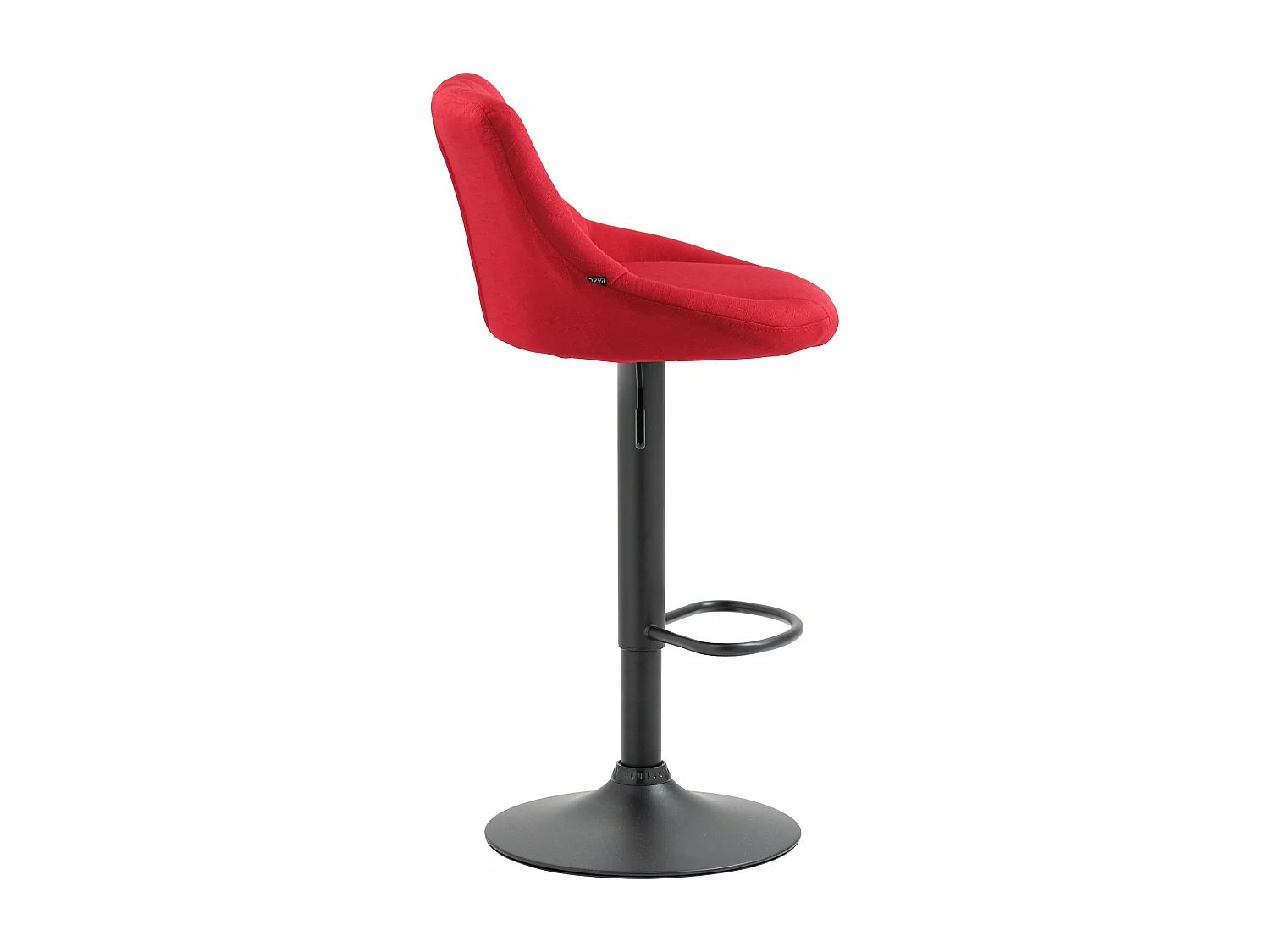 Tabouret de bar - Tissu & Noir - Rouge - Lazio