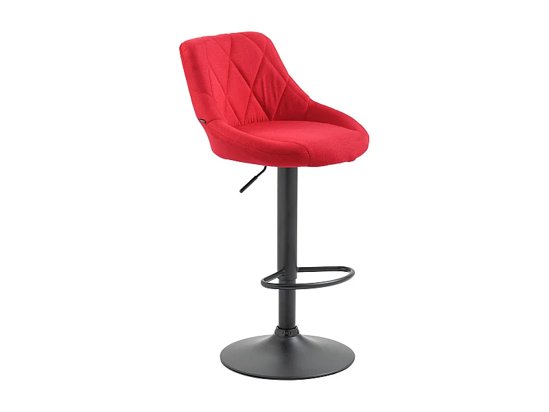 Barhocker - Stoff & schwarz - rot - Lazio