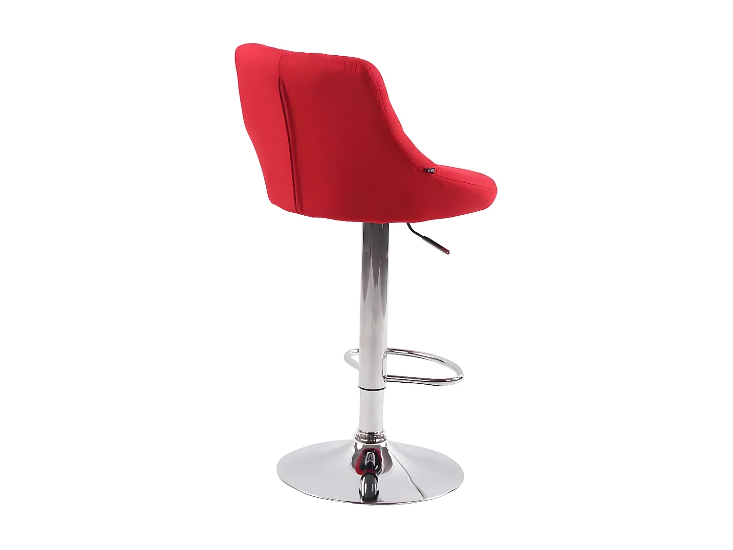 Lot de 2  Tabouret de bar - Tissu & Métal chromé - Rouge - Lazio