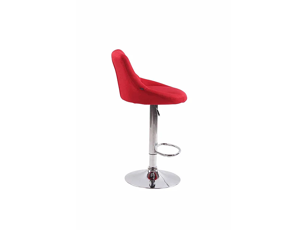 Lot de 2  Tabouret de bar - Tissu & Noir - Rouge - Lazio