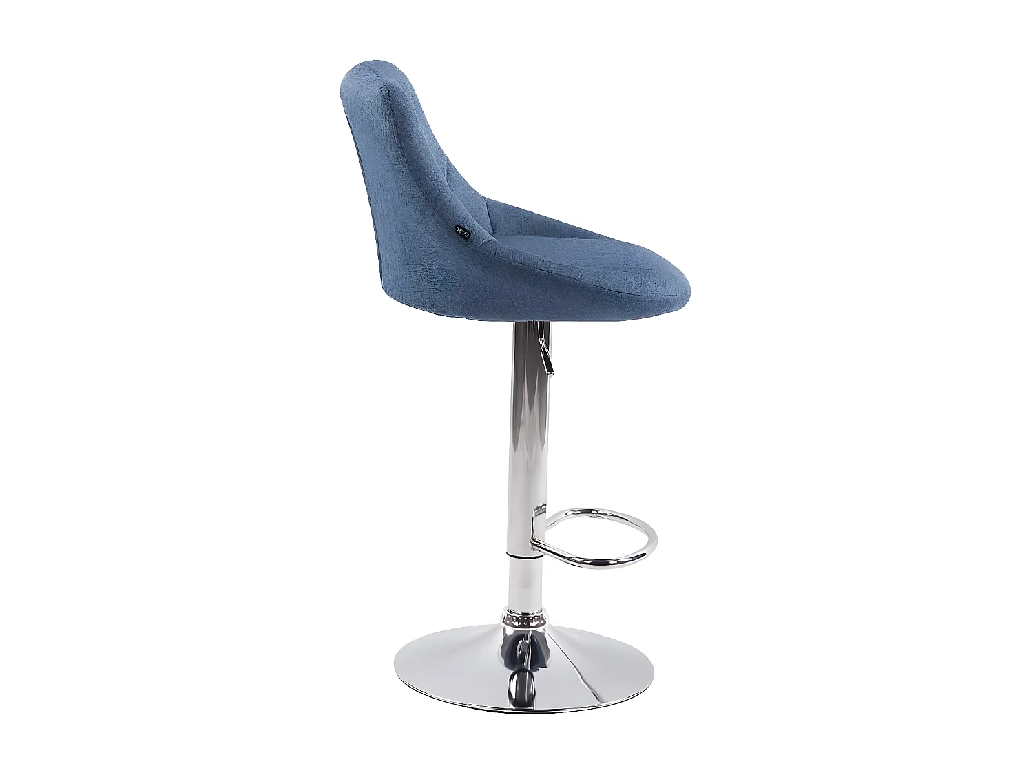 Lot de 2  Tabouret de bar - Tissu & Métal chromé - Bleu - Lazio