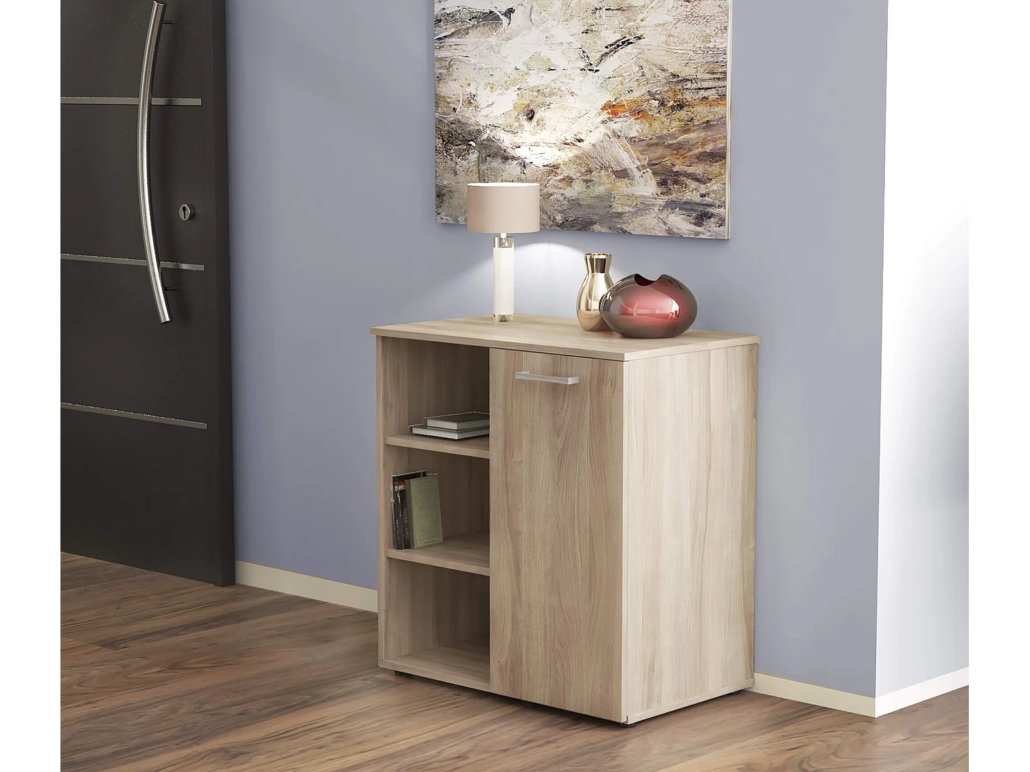 MilaniHome.it - mobile ingresso di design moderno con scarpiera e porta borse di coloreMarrone chiaro