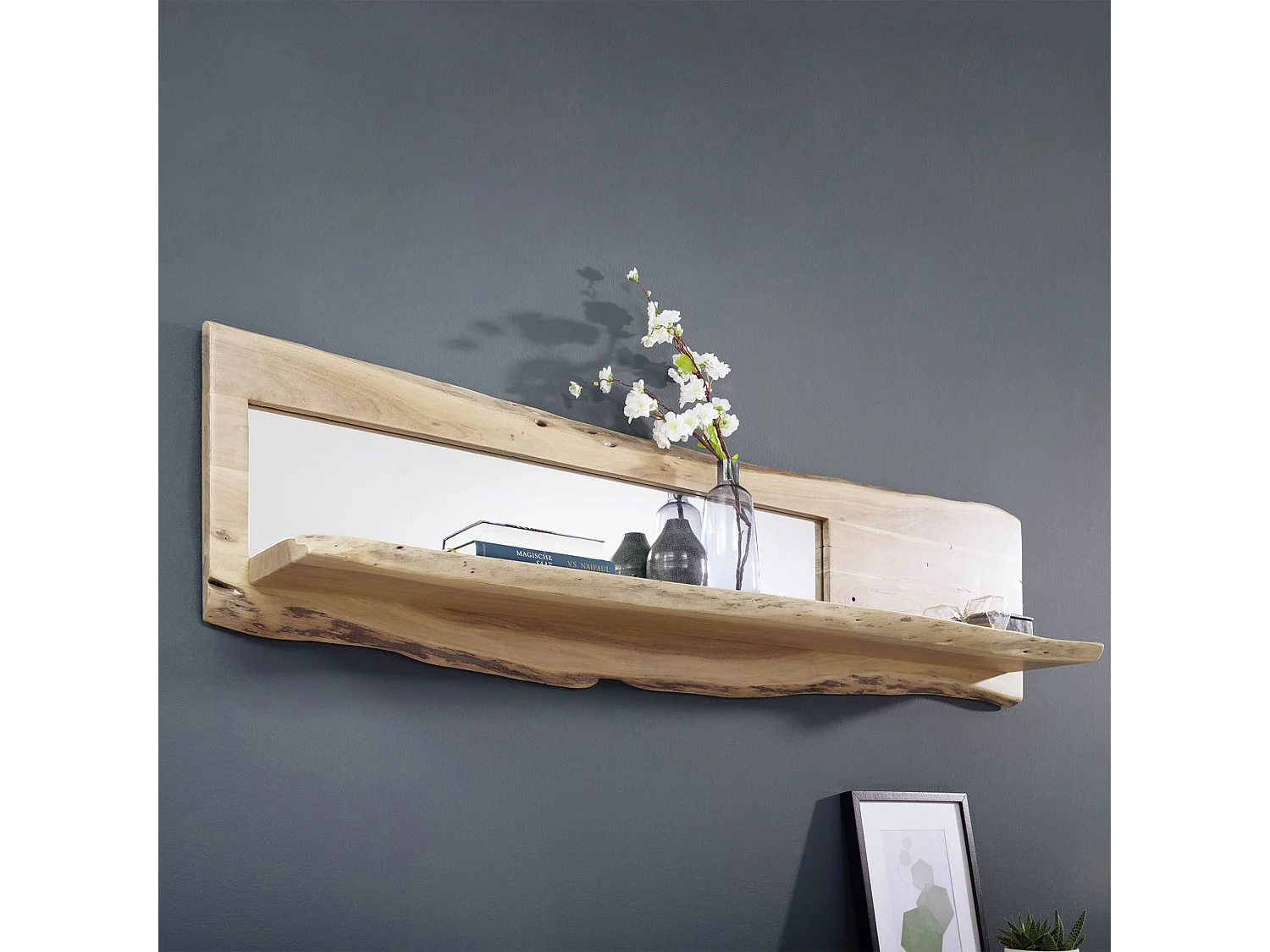 MilaniHome.it - mensola in legno massiccio di design moderno industrial cm 120 x 22 x 38 hdi coloreMarrone