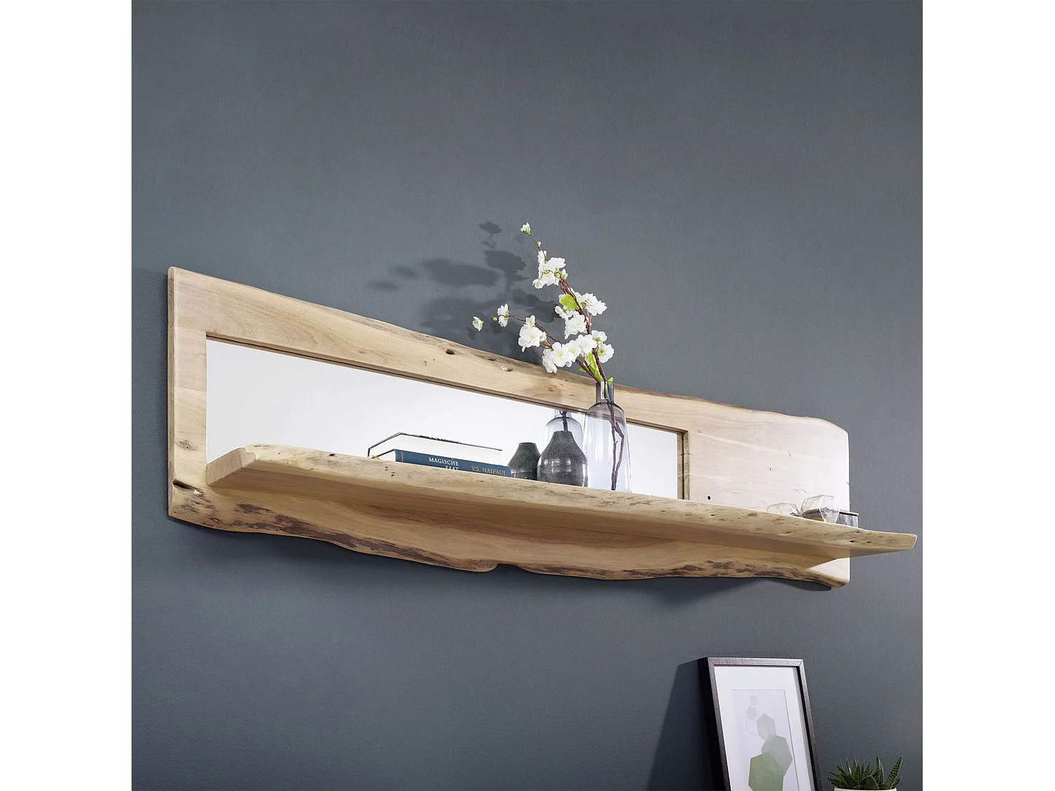 MilaniHome.it - mensola in legno massiccio di design moderno industrial cm 120 x 22 x 38 hdi coloreMarrone