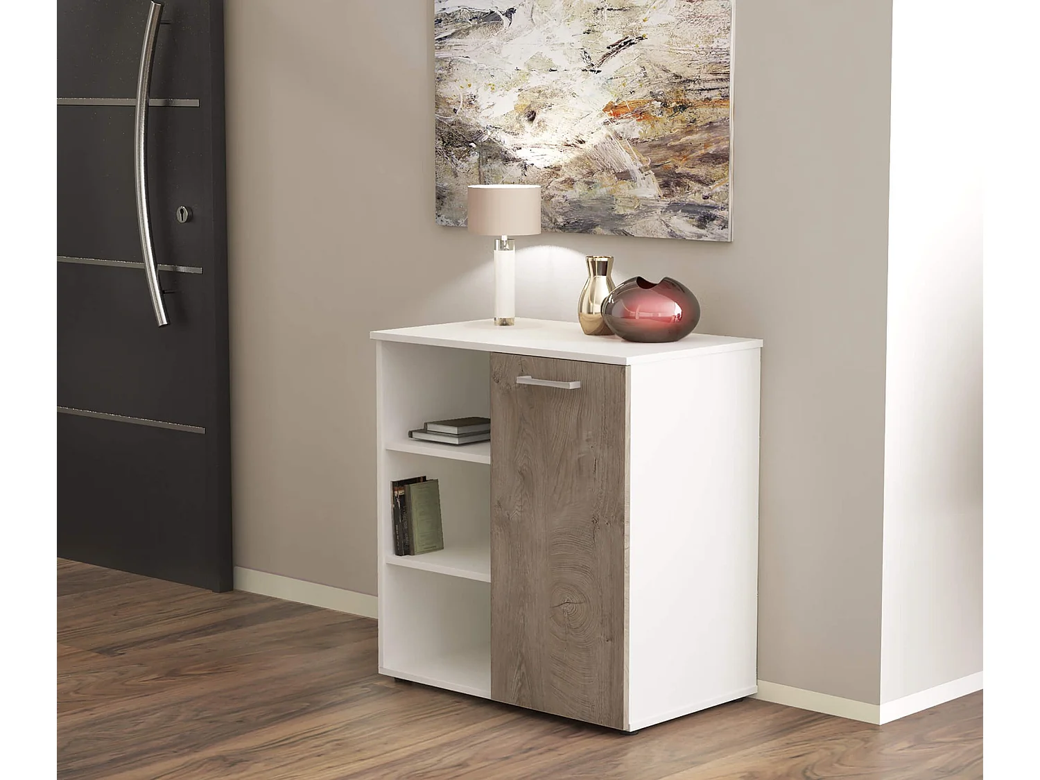 MilaniHome.it - mobile ingresso di design moderno con scarpiera e porta borse di coloreMarrone