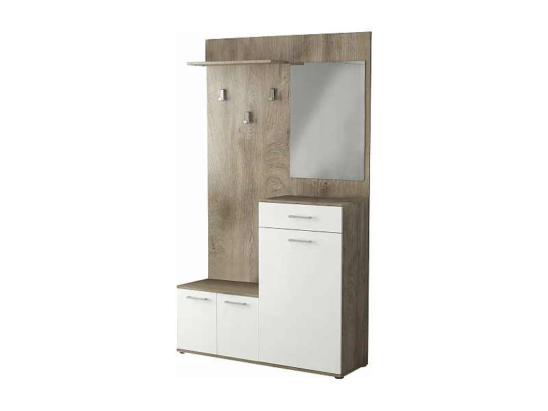 MilaniHome.it - mobile ingresso di design moderno con appendiabiti specchio e scarpiera di coloreMarrone