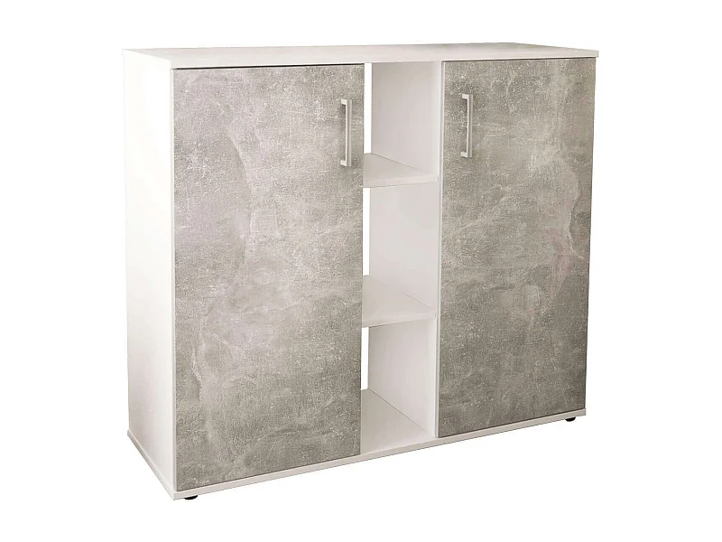 MilaniHome.it - mobile ingresso di design moderno con scarpiera e porta borse di coloreCemento