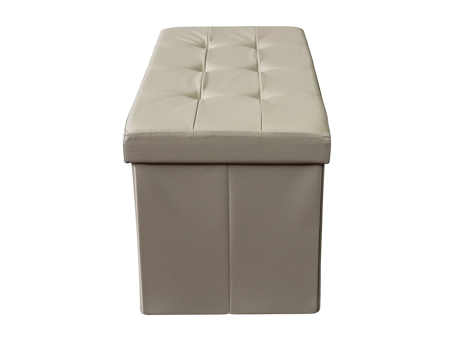 MilaniHome.it - pouf rettangolare in ecopelle di design moderno, cm 76 x 38 x 38 hdi coloreTortora
