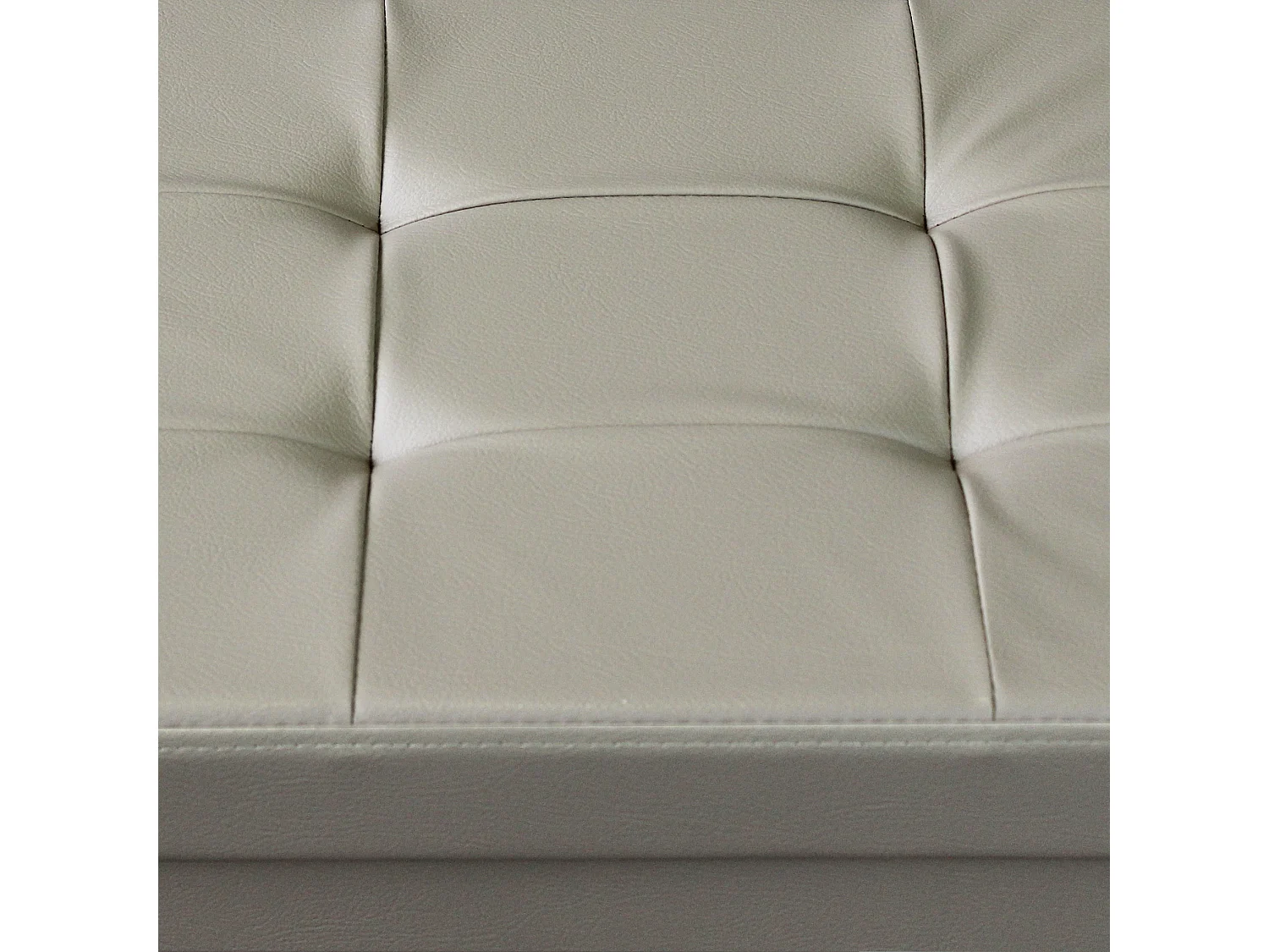 MilaniHome.it - pouf rettangolare in ecopelle di design moderno, cm 76 x 38 x 38 hdi coloreTortora