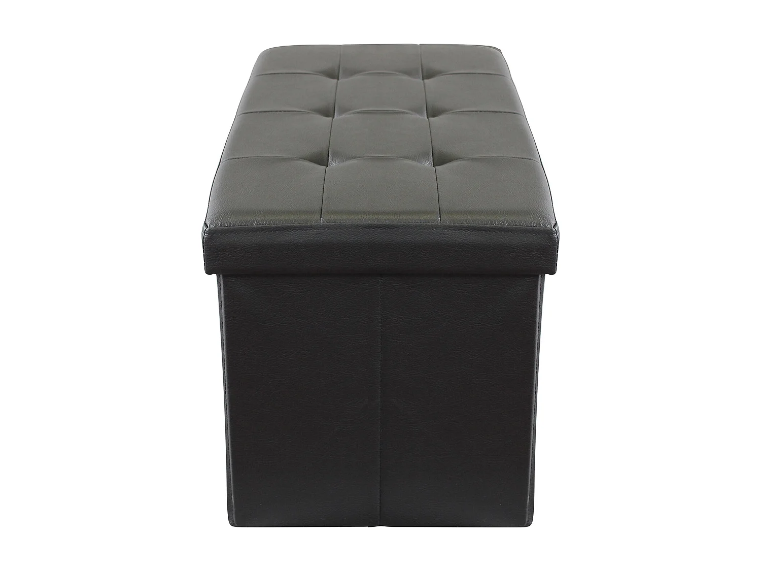 MilaniHome.it - pouf rettangolare in ecopelle di design moderno, cm 76 x 38 x 38 hdi coloreNero