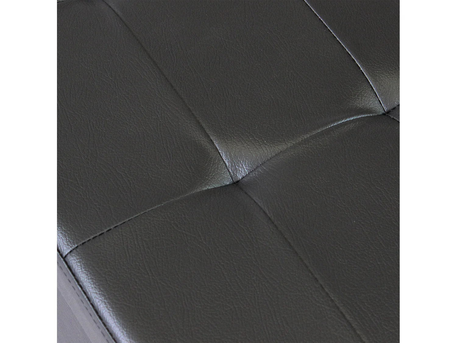 MilaniHome.it - pouf rettangolare in ecopelle di design moderno, cm 76 x 38 x 38 hdi coloreNero