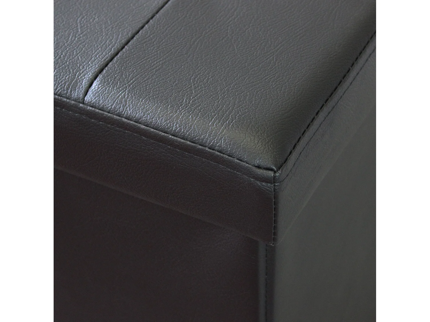 MilaniHome.it - pouf rettangolare in ecopelle di design moderno, cm 76 x 38 x 38 hdi coloreNero