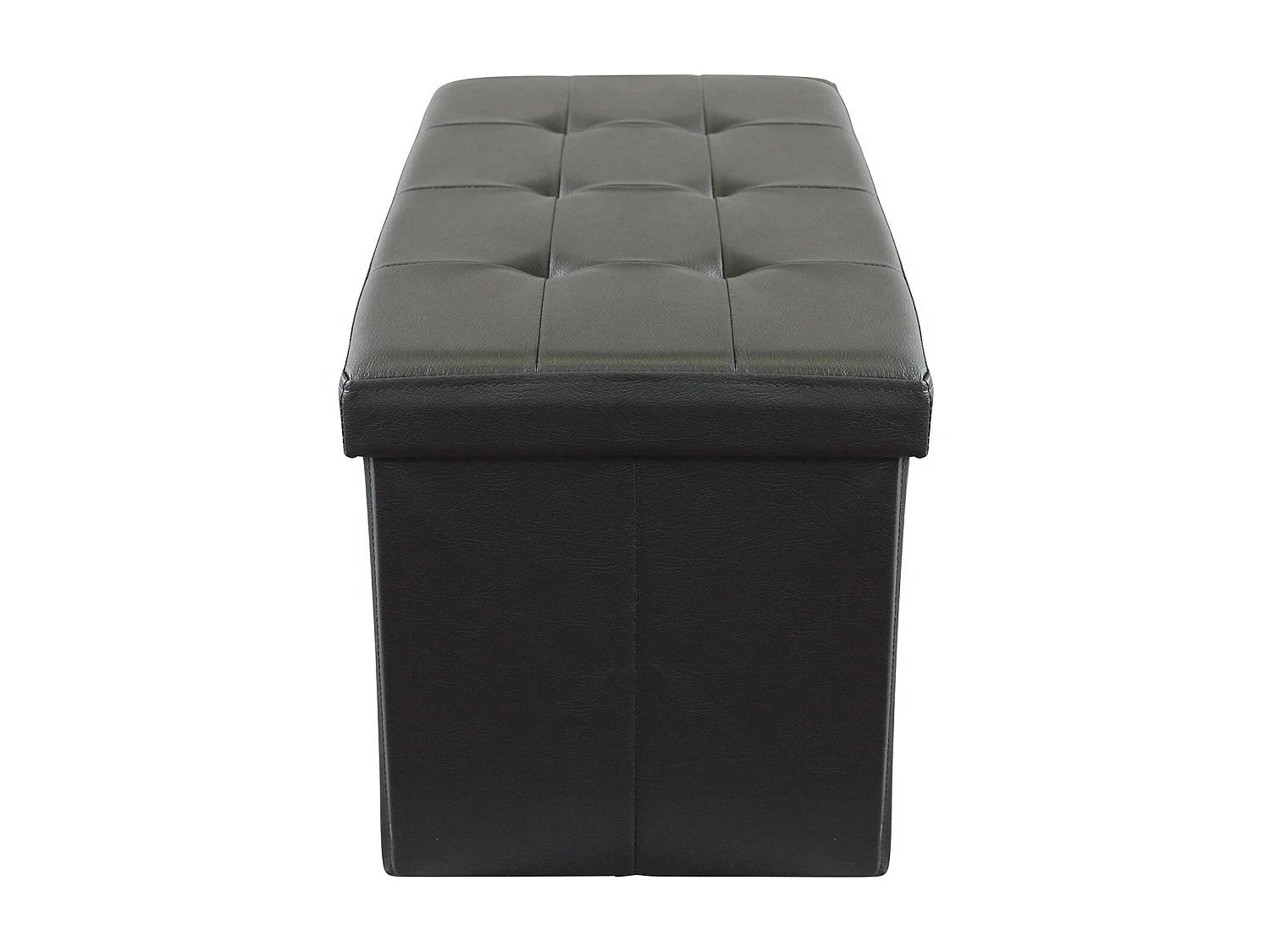 MilaniHome.it - pouf rettangolare in ecopelle di design moderno, cm 76 x 38 x 38 hdi coloreNero
