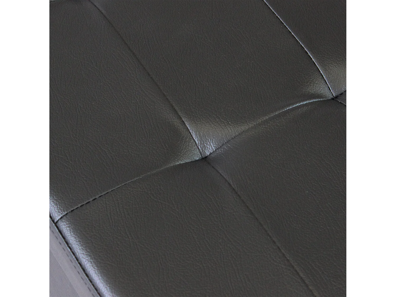 MilaniHome.it - pouf rettangolare in ecopelle di design moderno, cm 76 x 38 x 38 hdi coloreNero